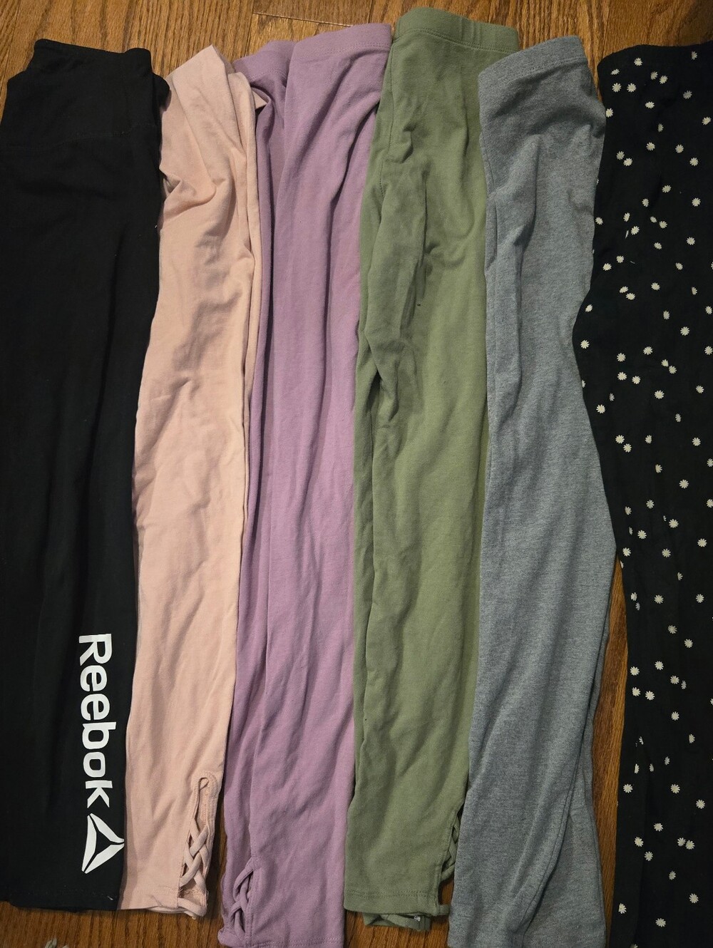 Kids Leggings Pack - Black, Blush Pink, Lavender, Olive, Gray 14/16